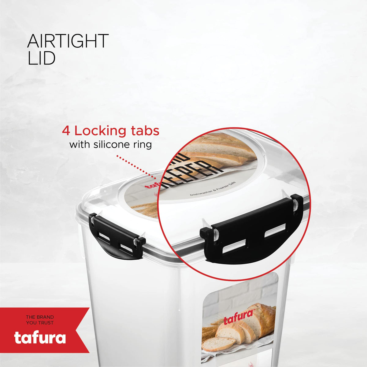 Tafura large bread keeper fits loaves, bagels, and baguettes on your counter