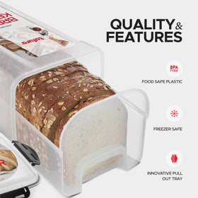 Tafura loaf bread keeper with spacious interior fits sandwich loaves and baguettes