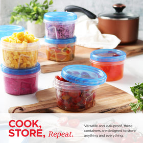 Tafura Twist Top 16oz 10-pack stackable containers for compact meal prep