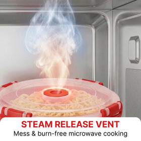 Tafura vent tab design enables steam release during heating.