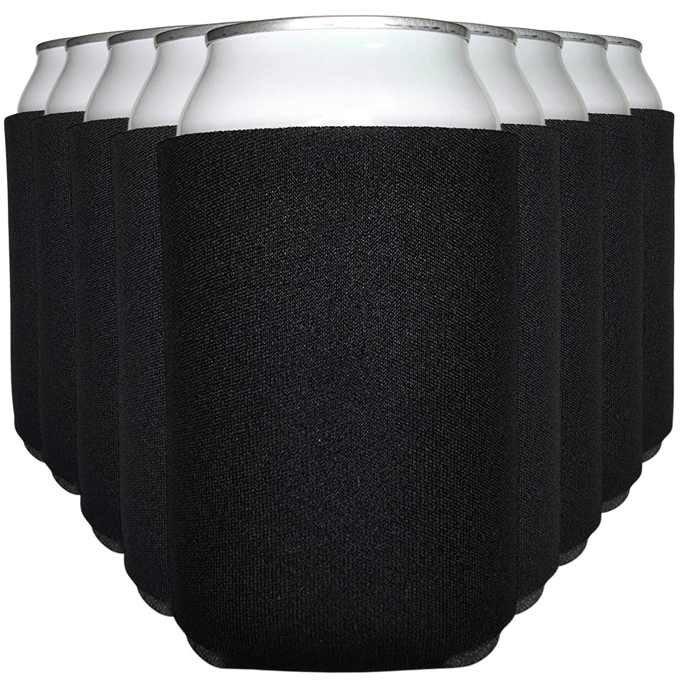 TahoeBay blank beer can cooler sleeve in black for DIY customization
