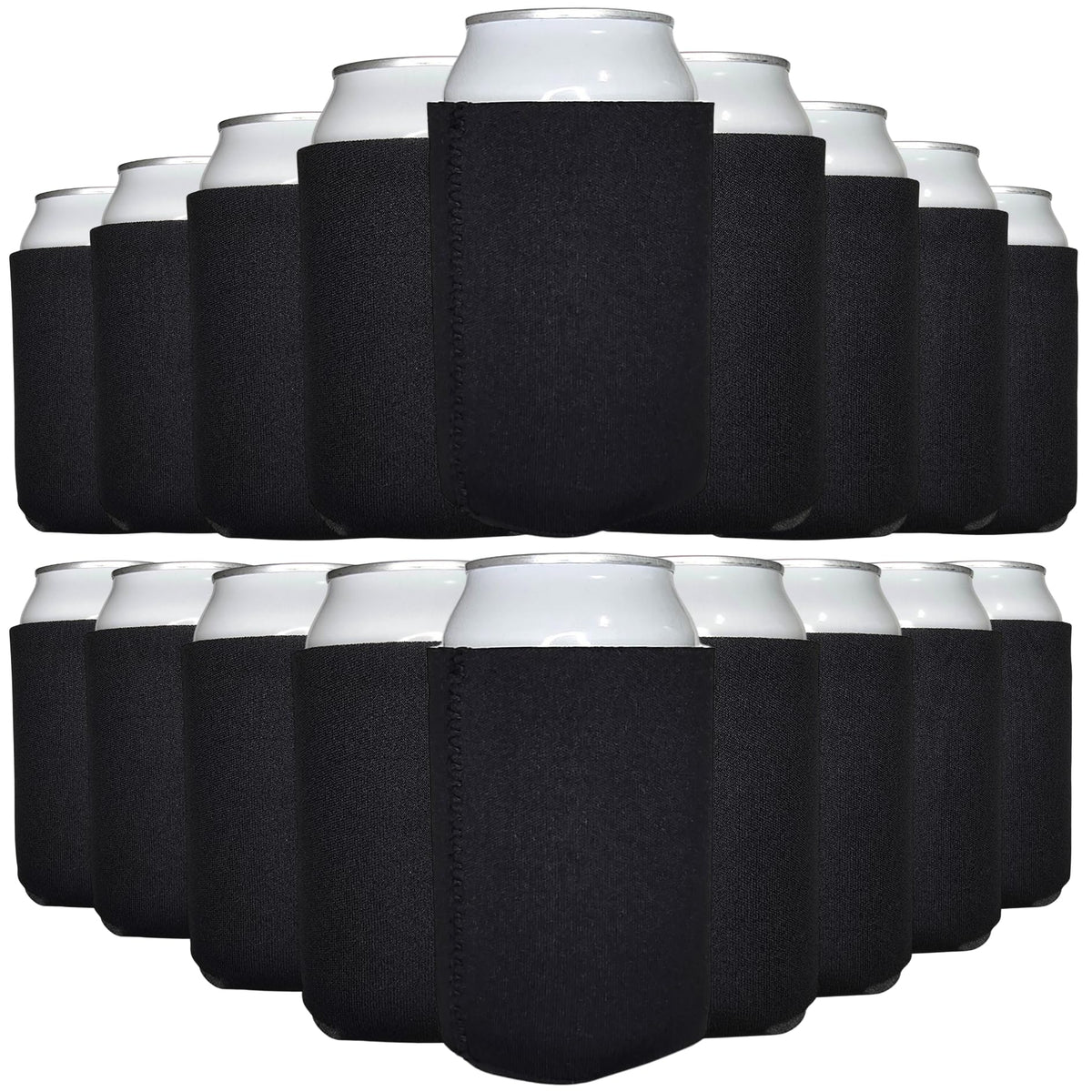 TahoeBay neoprene can cooler sleeve in black provides durable insulation for 12oz cans.