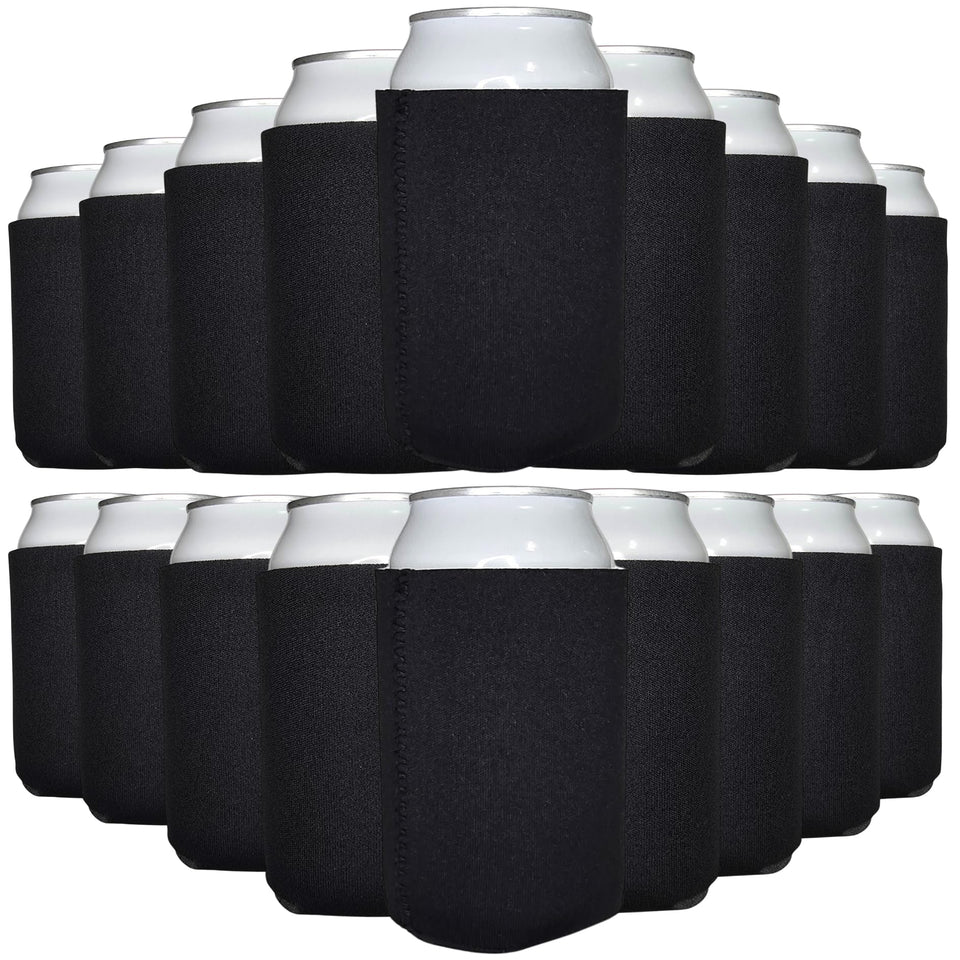 TahoeBay neoprene can cooler sleeve in black provides durable insulation for 12oz cans.