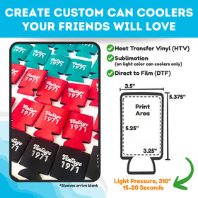 TahoeBay slim can cooler sleeves in bright colors ideal for personalized party favors