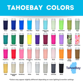 TahoeBay slim can cooler sleeves ready for heat press or vinyl transfers