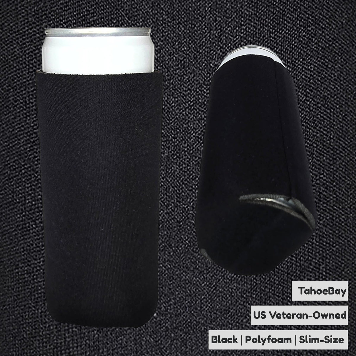 TahoeBay slim can cooler sleeves in white offering clean, versatile blank for customization