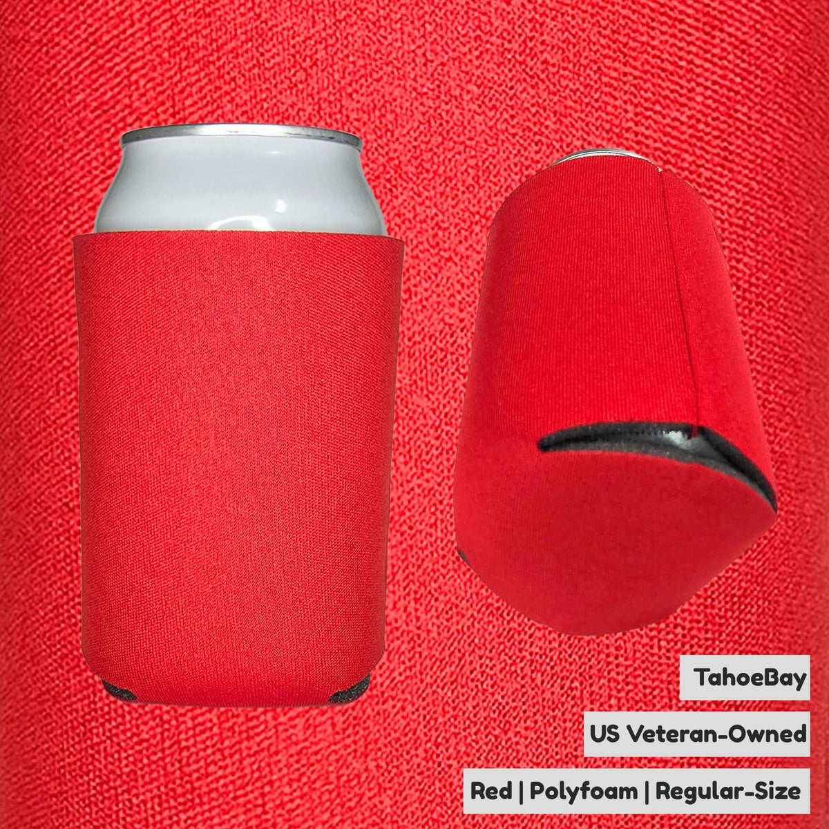 TahoeBay sublimation ready cooler sleeve close up showing durable 4mm foam.