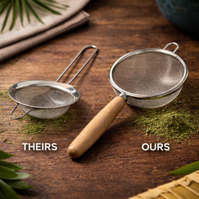 Taiba Essentials ceramic whisk holder keeps the chasen organized.