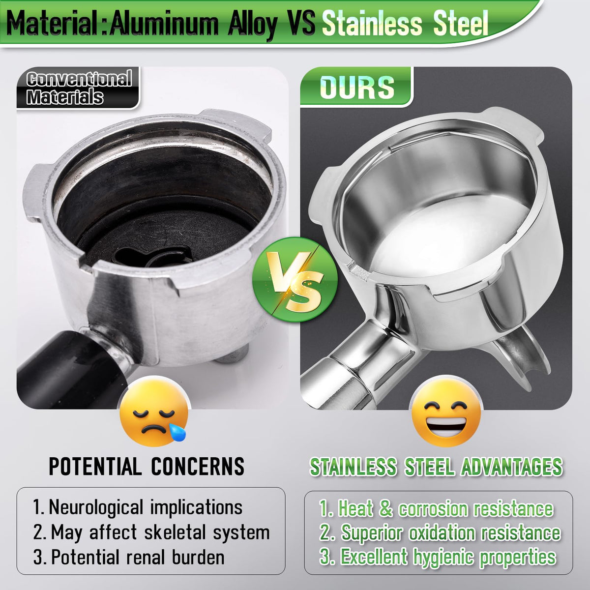 TaiBest stainless steel body ensures durability and easy cleaning after use.