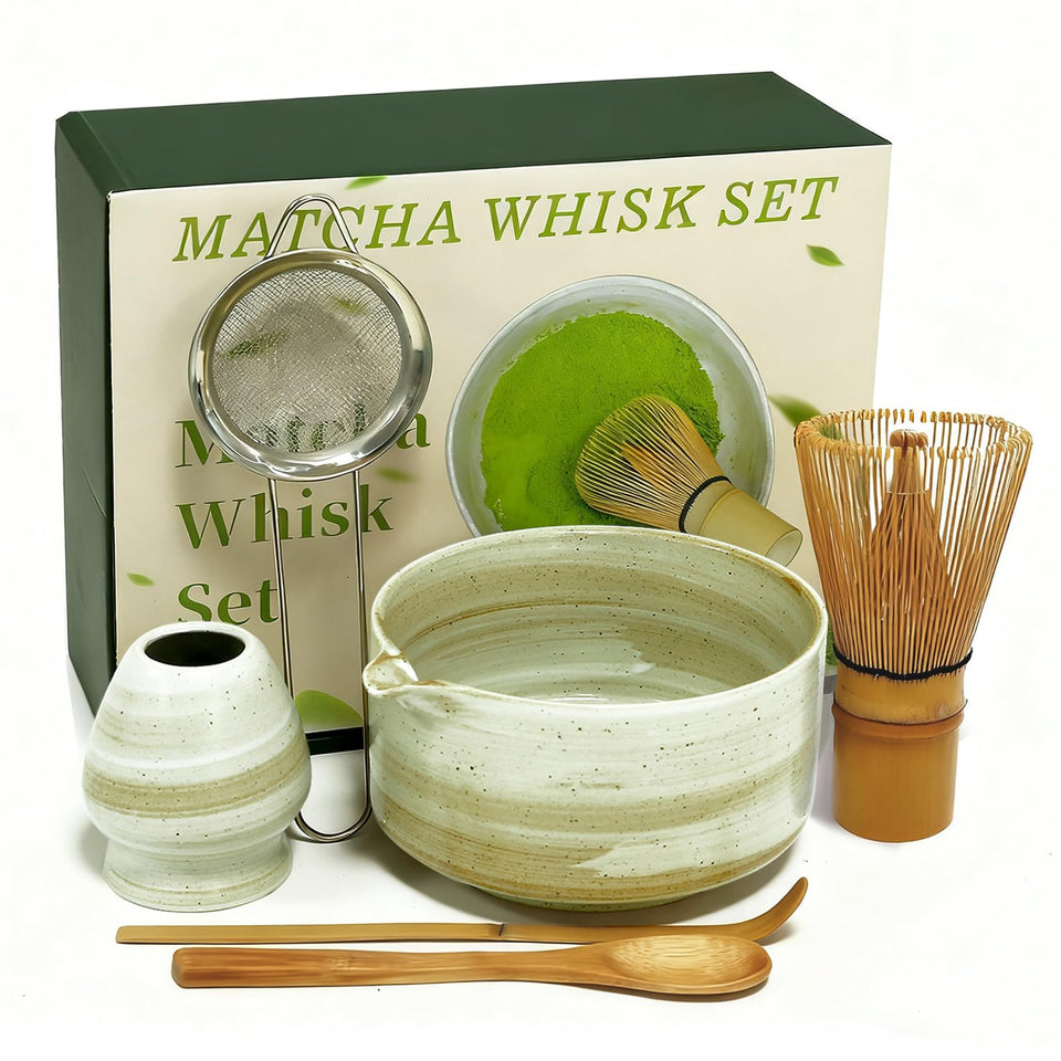 TAICORE Matcha whisk set with bamboo whisk for authentic at-home tea prep