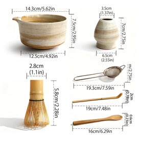 TAICORE ceramic matcha bowl with spout for smooth pouring and control