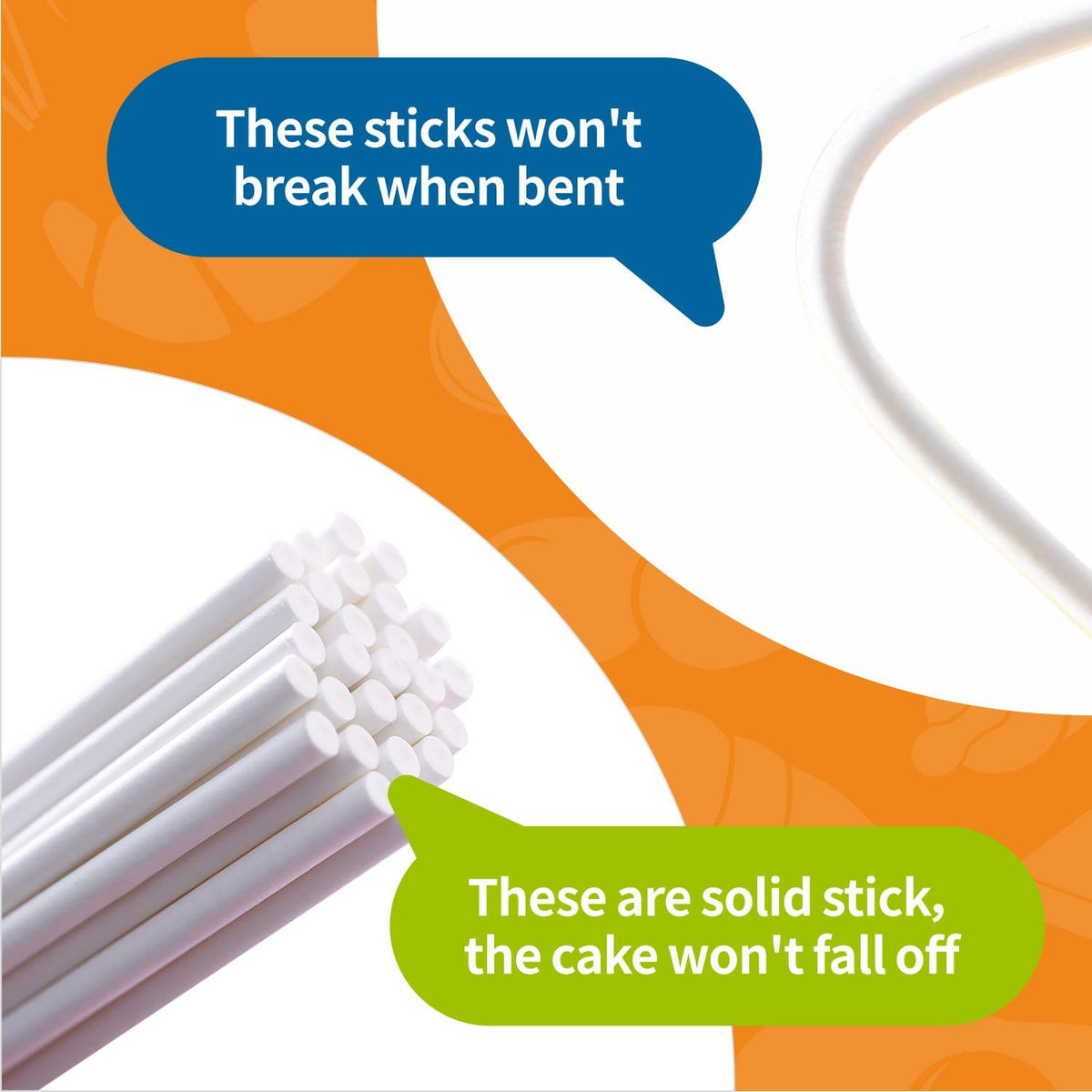 TAIHUIMY paper candy sticks, food safe and moisture resistant for desserts.