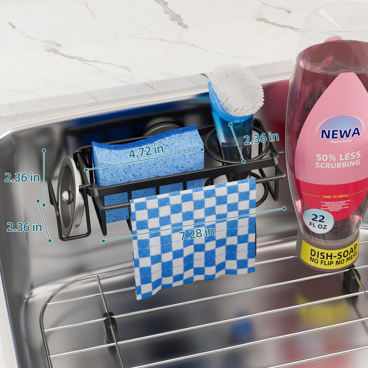 TAILI rustproof stainless steel holder resists moisture for busy sink areas