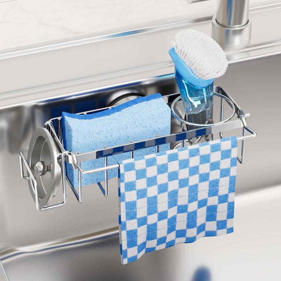 TAILI 4-in-1 sink caddy suction cup holds items safely on a wet sink surface