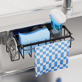 TAILI 4-in-1 sink caddy with suction cup keeps sponges organized and within reach