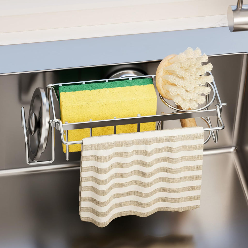 TAILI 4-in-1 sponge holder on sink keeps sponges tidy and dry