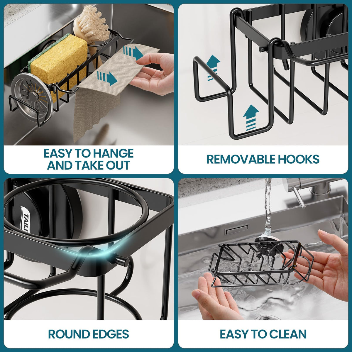 TAILI all around drainage design with quick drying in wet kitchen conditions