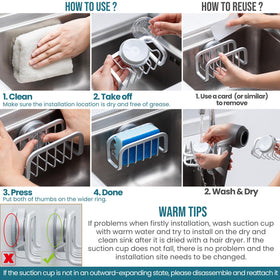 TAILI compact sponge holder fits tight spaces, saving counter or sink area.