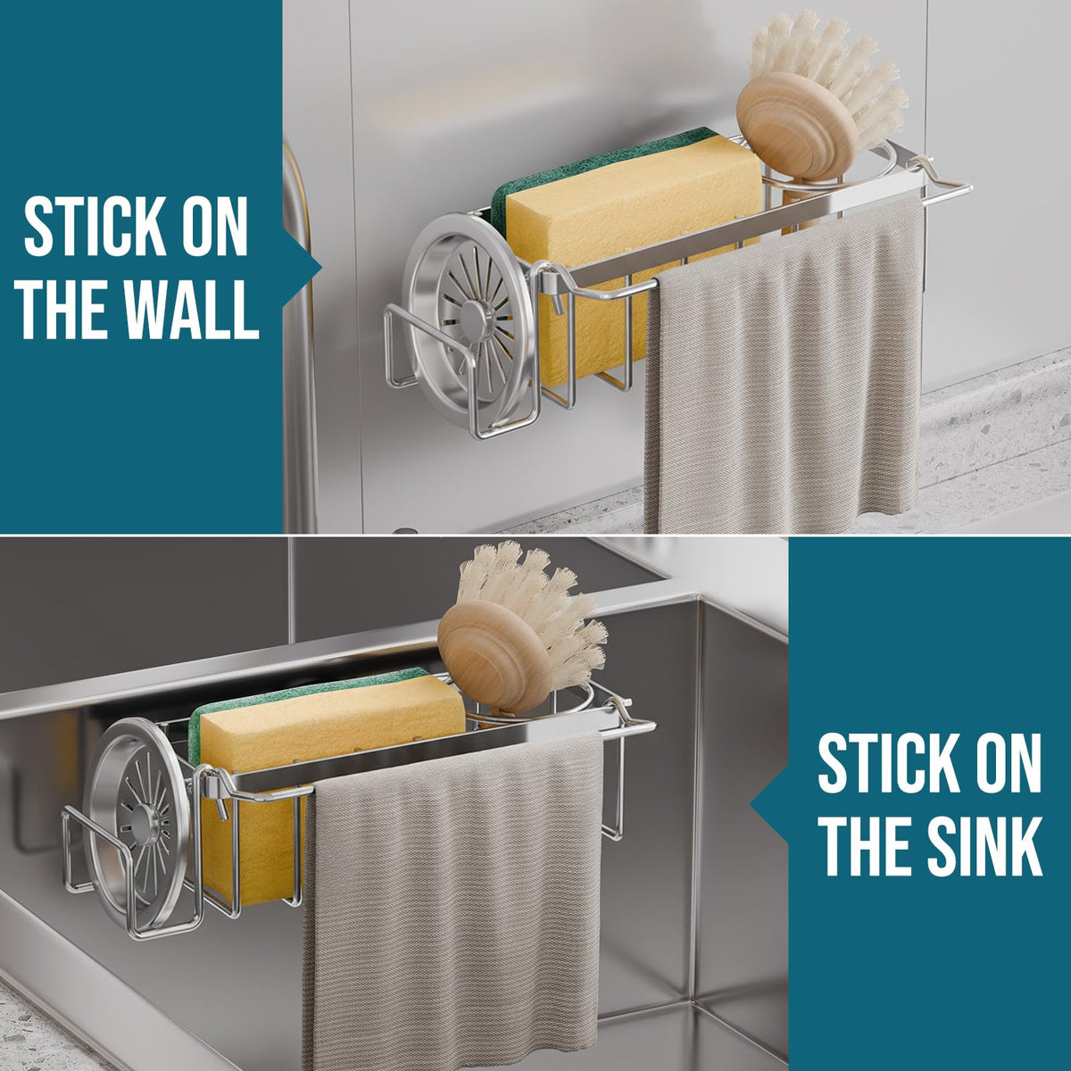 TAILI all-around drainage promotes airflow and quick drying for a cleaner sink area.