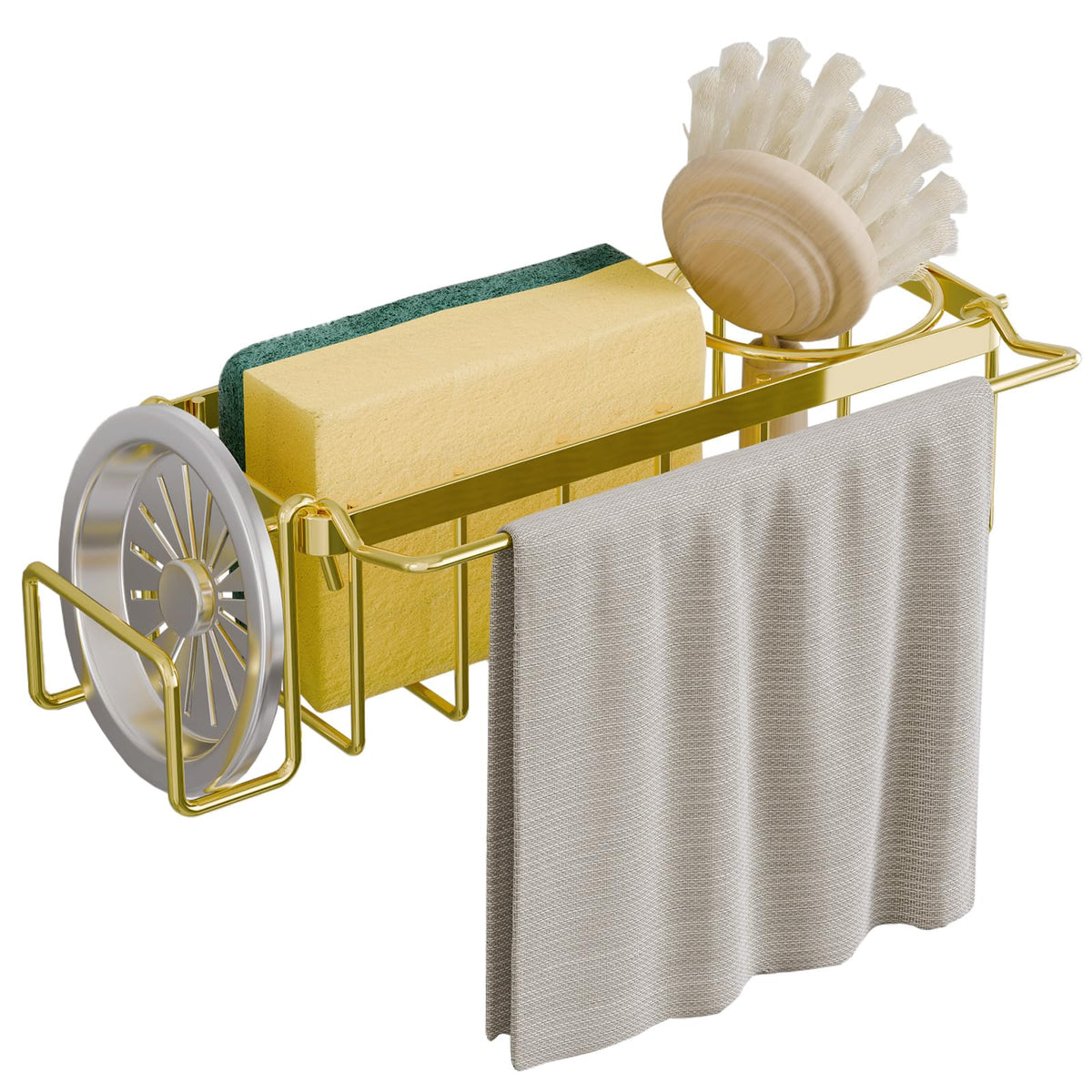 TAILI gold finish adds a modern touch to the kitchen sink area