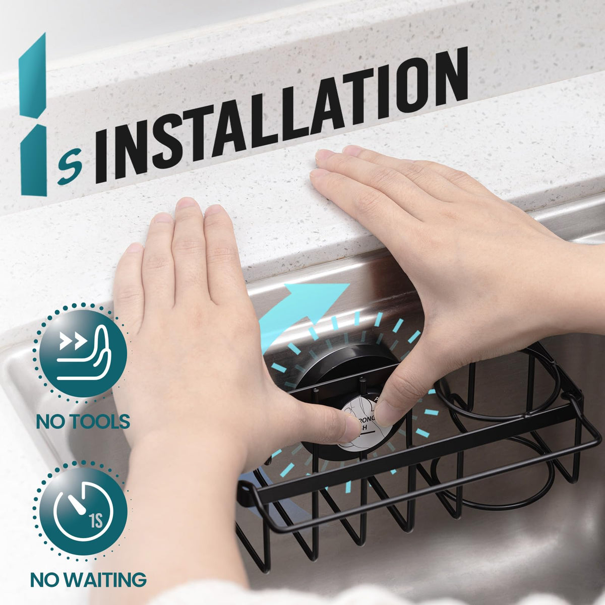 TAILI rustproof stainless steel sink caddy with efficient drainage promotes quick drying