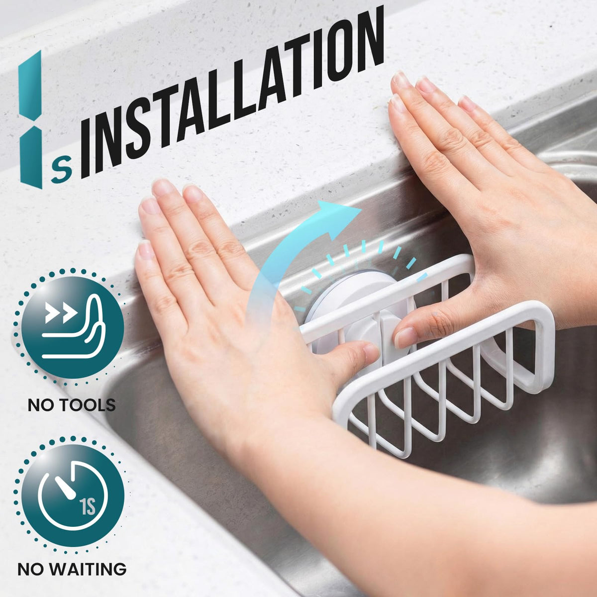 TAILI removable sponge holder lets you reposition without leaving residue.
