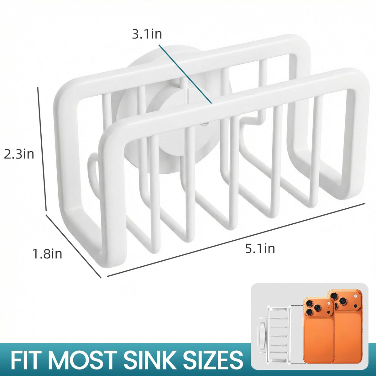 TAILI sink caddy made from rustproof aluminum for durable kitchen use.
