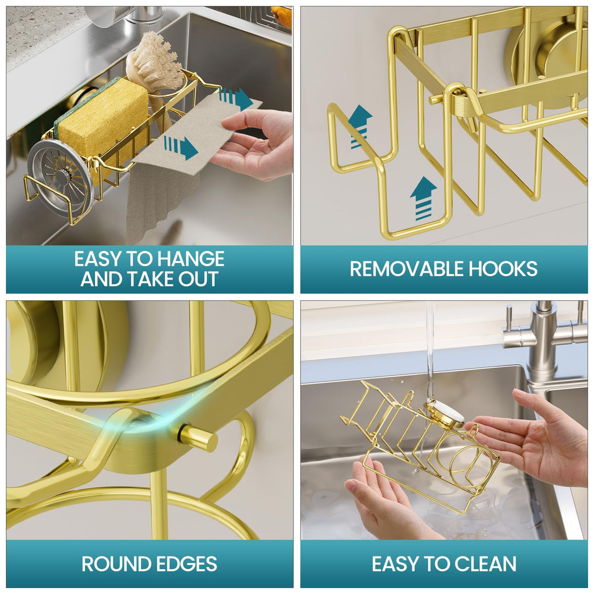 TAILI space-saving sink organizer fits compact counters.