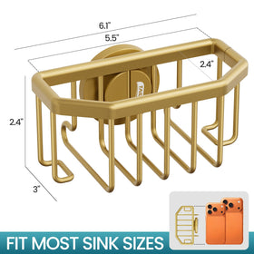 TAILI sponge holder mounted in sink area with sponge and brushes for clutter-free countertops.