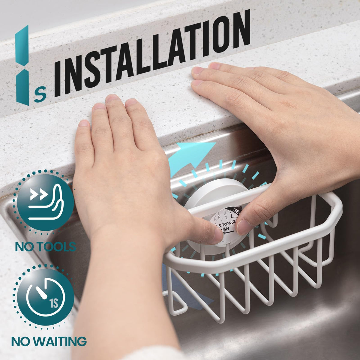 TAILI rustproof aluminum sponge caddy resists moisture for long kitchen use.