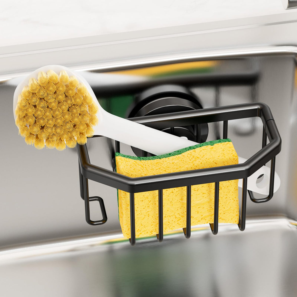 TAILI sponge holder with strong suction cup securing sponges for clutter-free counters