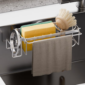 TAILI sponge holder with strong suction cup keeps sponges within reach and dries quickly.