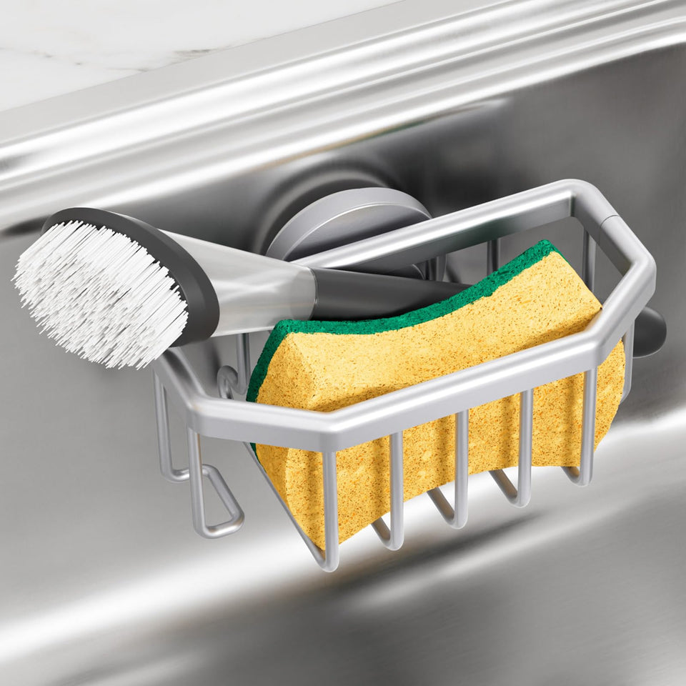 TAILI sponge holder with strong suction cup keeps sinks organized and dry.