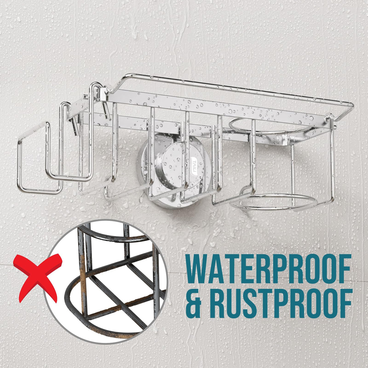 TAILI stainless steel rustproof finish ensures durable, long-lasting sink organization.