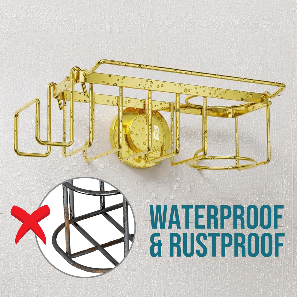 TAILI suction cup attached to a glass surface demonstrates reliable hold in wet conditions