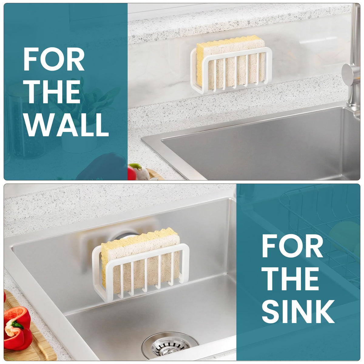 TAILI white sink organizer complements modern kitchens and stays clean.