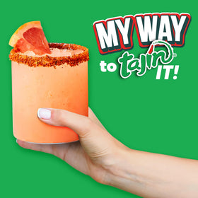 Tajin Clásico rimmer shown with easy lid for simple rimming.