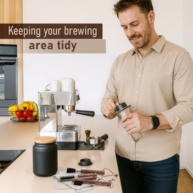 Takavu Coffee Grinder Cleaning Kit compact storage for easy access