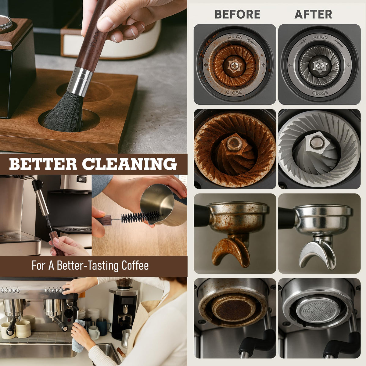 Takavu Coffee Grinder Cleaning Kit drip tray clean for residue removal