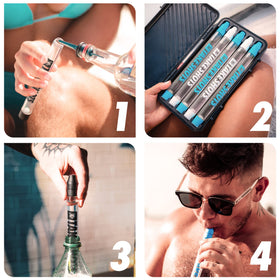 TakeShots Take portable accessory tucked in a backpack or purse.