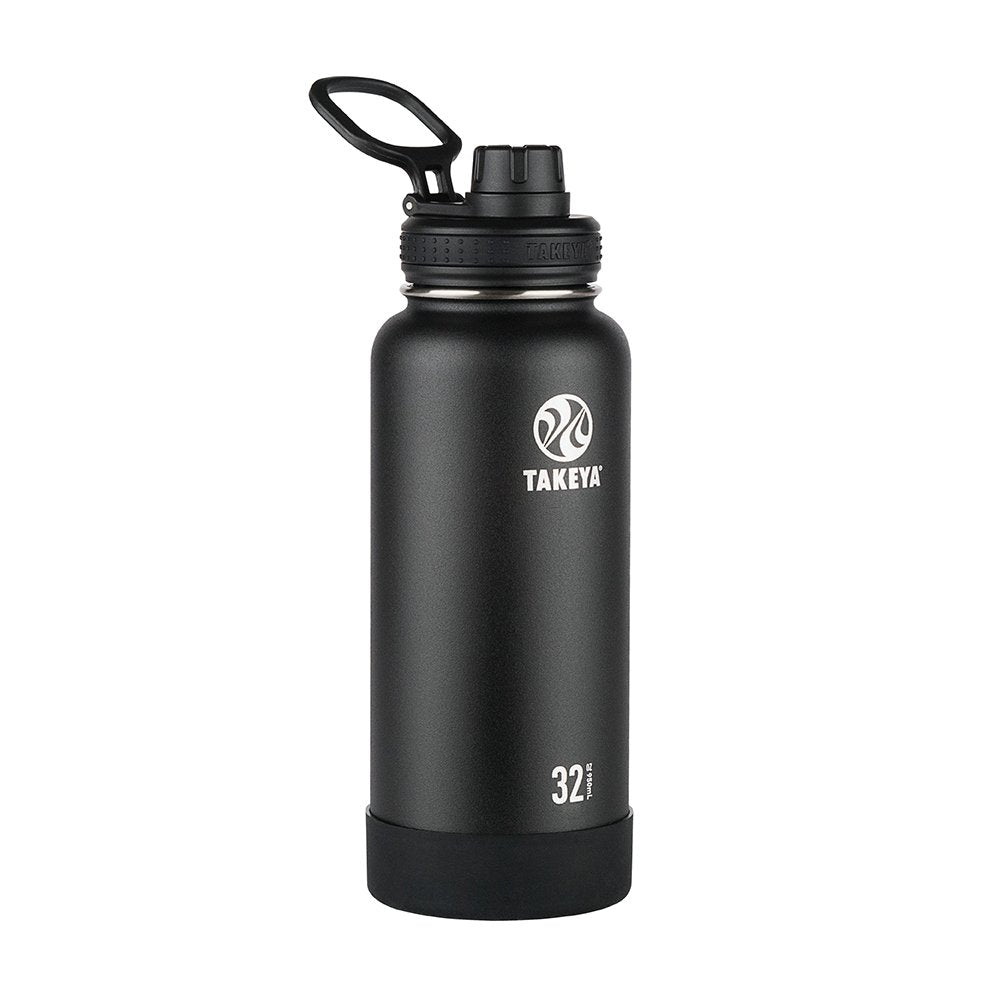 Takeya Actives 32oz bottle onyx side view for all-day hydration