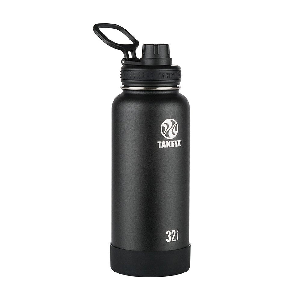 Takeya Actives 32oz bottle onyx side view for all-day hydration