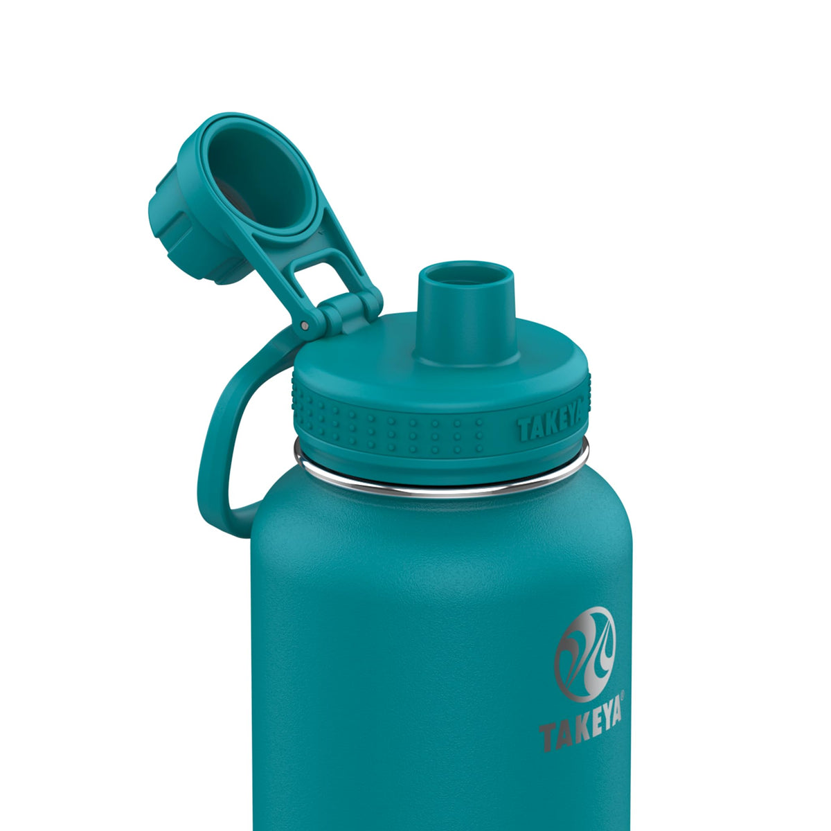 Takeya Actives 32 oz insulated bottle with double-wall steel keeps beverages cold for 24 hours.