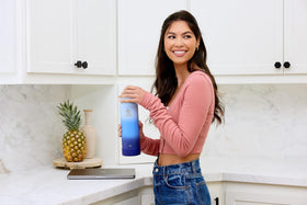 Takeya Actives bottle in ombre pacific blue adds stylish hydration on adventures.