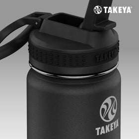 Takeya Actives stainless steel finish close-up.
