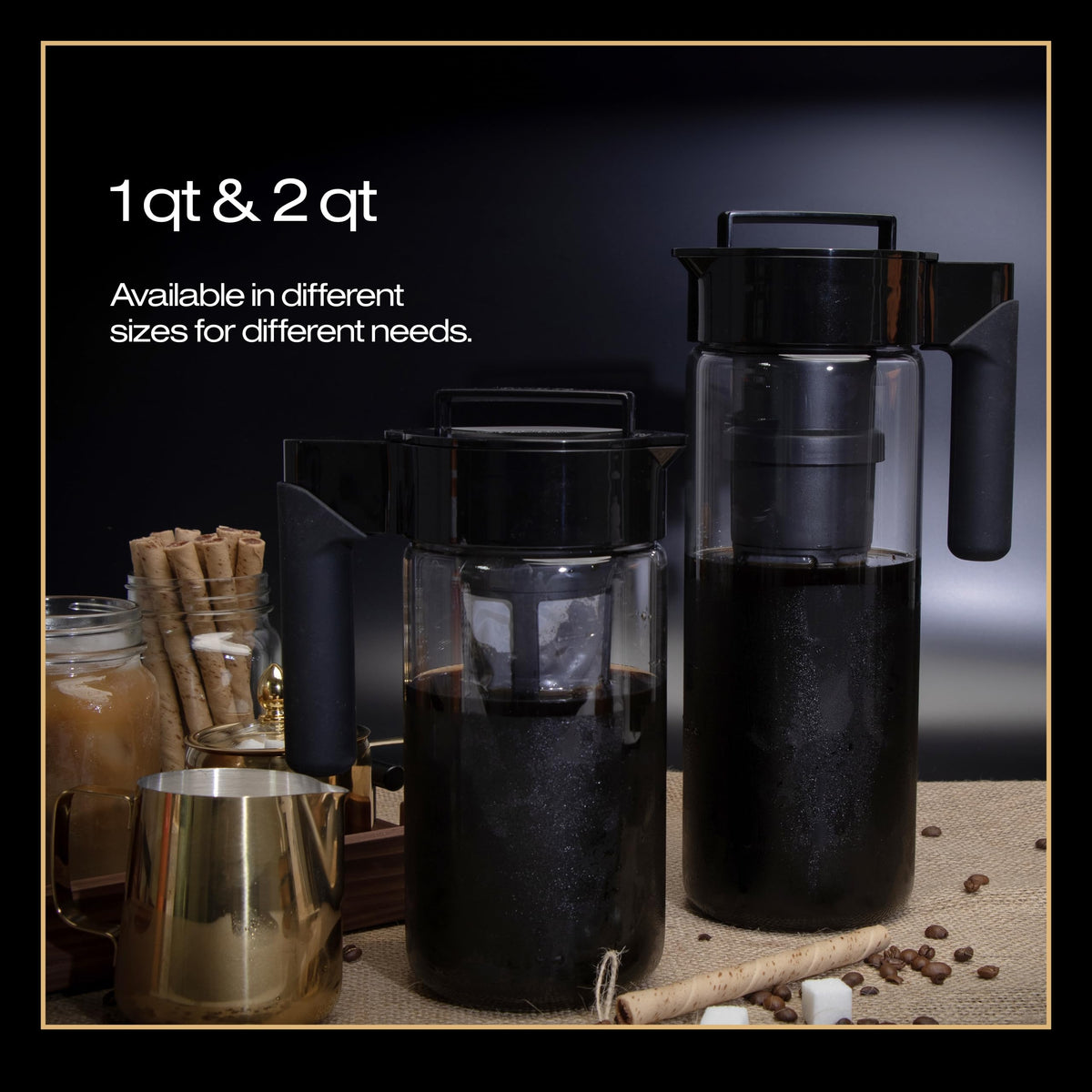 Takeya airtight lid and non-slip handle for safe pouring