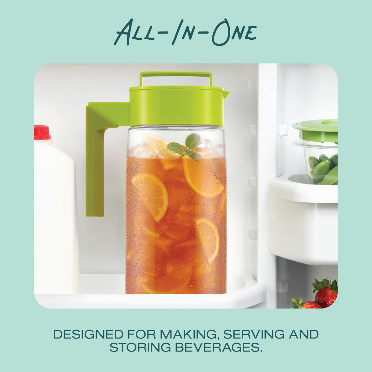 Takeya airtight pitcher Raspberry 2-quart capacity ideal for iced tea