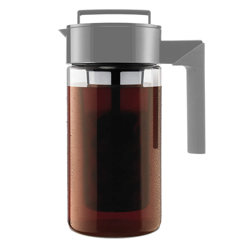 Takeya Deluxe Cold Brew coffee maker front view shows a compact, easy-storage design.