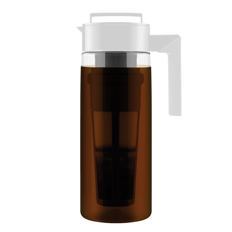 Takeya Deluxe Cold Brew Maker white pitcher with leak-proof lid for smooth cafe-quality brews