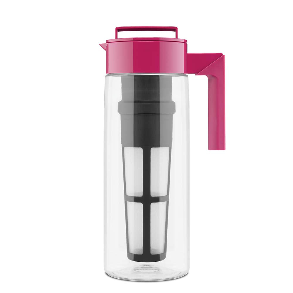 Takeya Flash Chill pouring action with easy-grip handle for spill-free hot or cold pours.